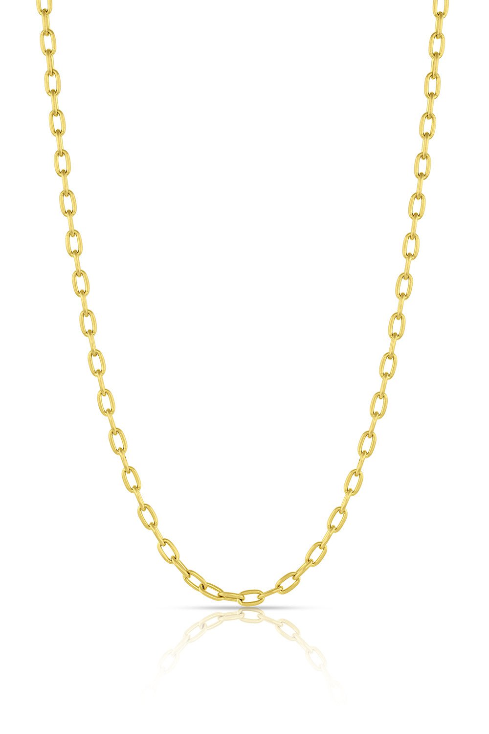 LEIGH MAXWELL-Plain Toggle Oval Link Chain-YELLOW GOLD