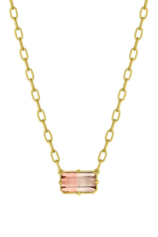 Bi-Color Tourmaline Pendant Necklace-YELLOW GOLD-18.5-JEWELRYFINE JEWELNECKLACE O-LEIGH MAXWELL