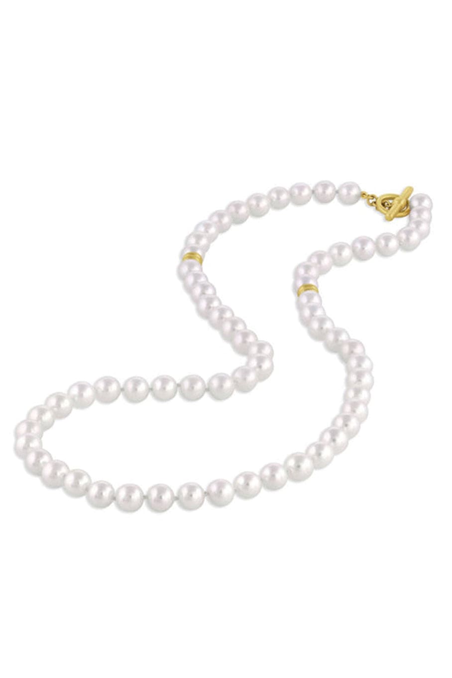 LEIGH MAXWELL-Akoya Pearl Strand Necklace-YELLOW GOLD