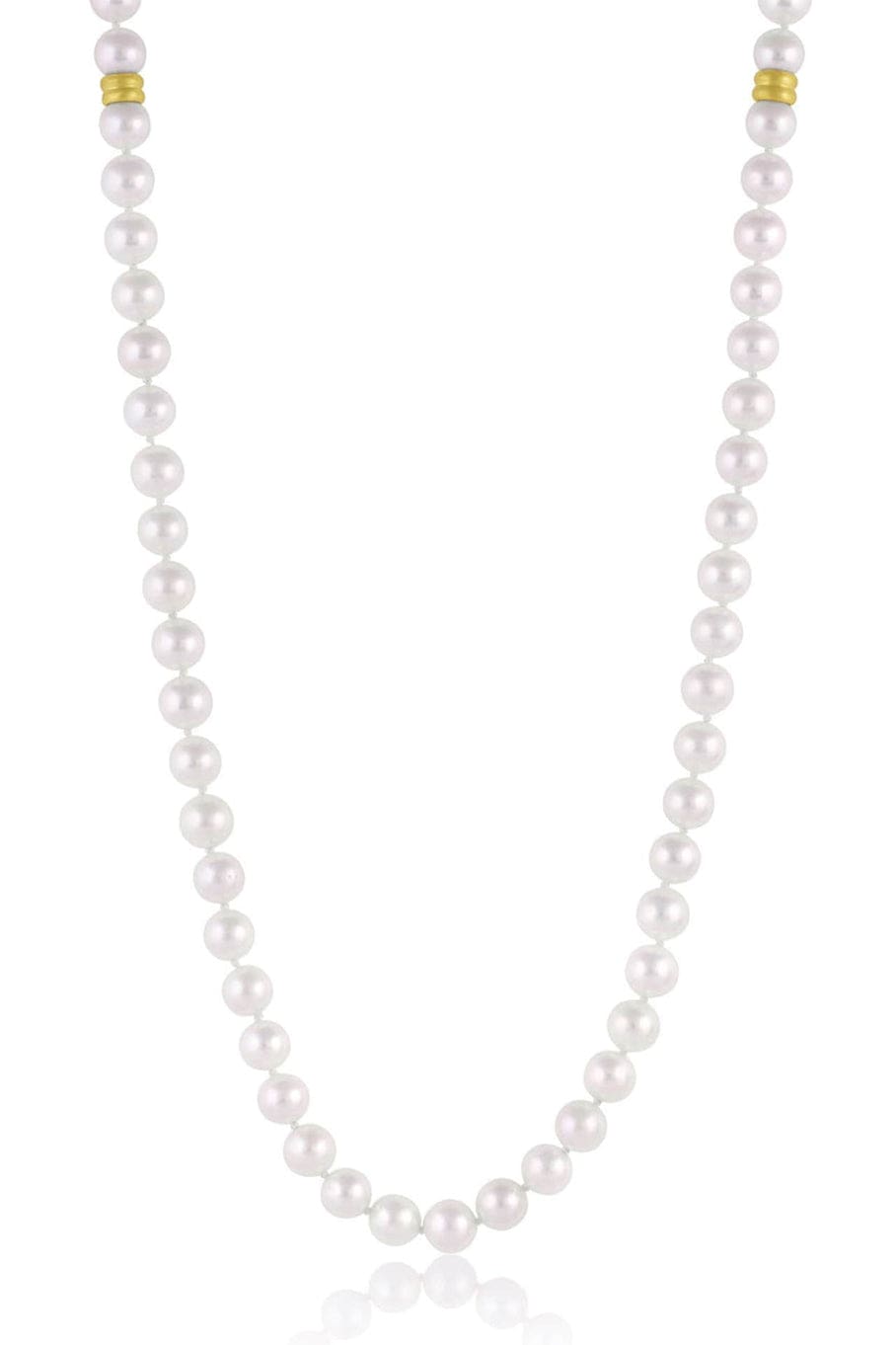 LEIGH MAXWELL-Akoya Pearl Strand Necklace-YELLOW GOLD
