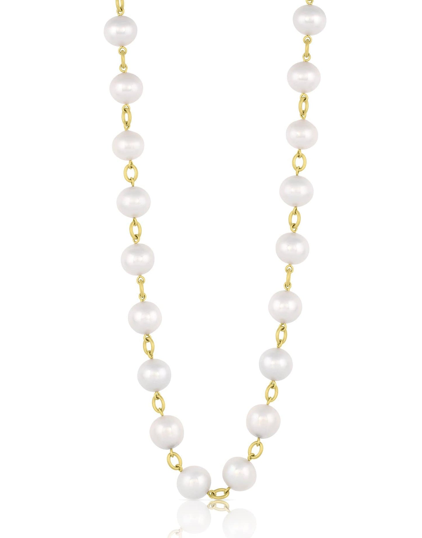 LEIGH MAXWELL-Bahari White South Seas Pearl Strand Necklace-YELLOW GOLD
