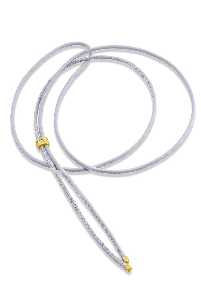 LEIGH MAXWELL-Diamond Slider Leather Cord-YELLOW GOLD