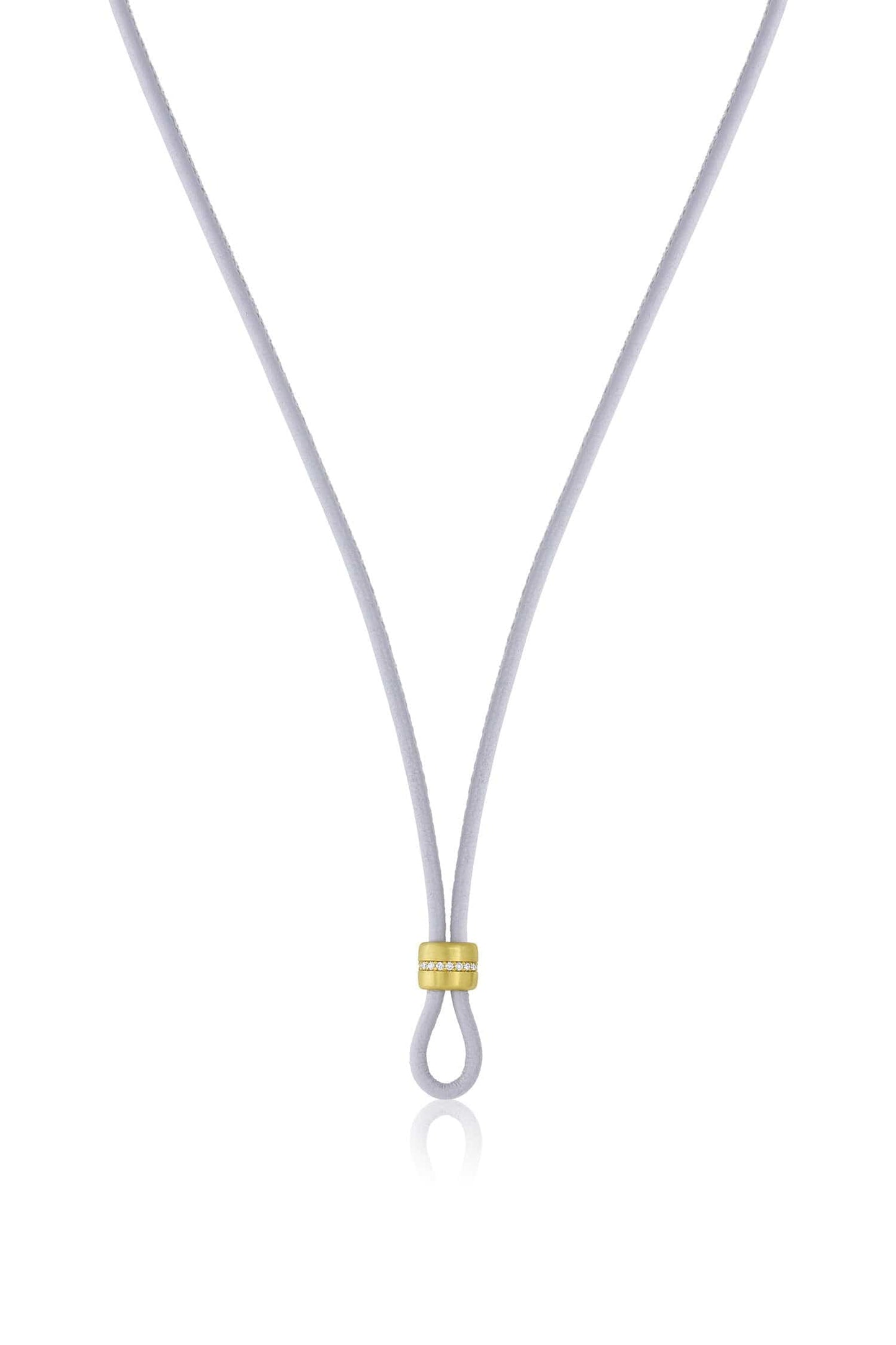 LEIGH MAXWELL-Diamond Slider Leather Cord-YELLOW GOLD