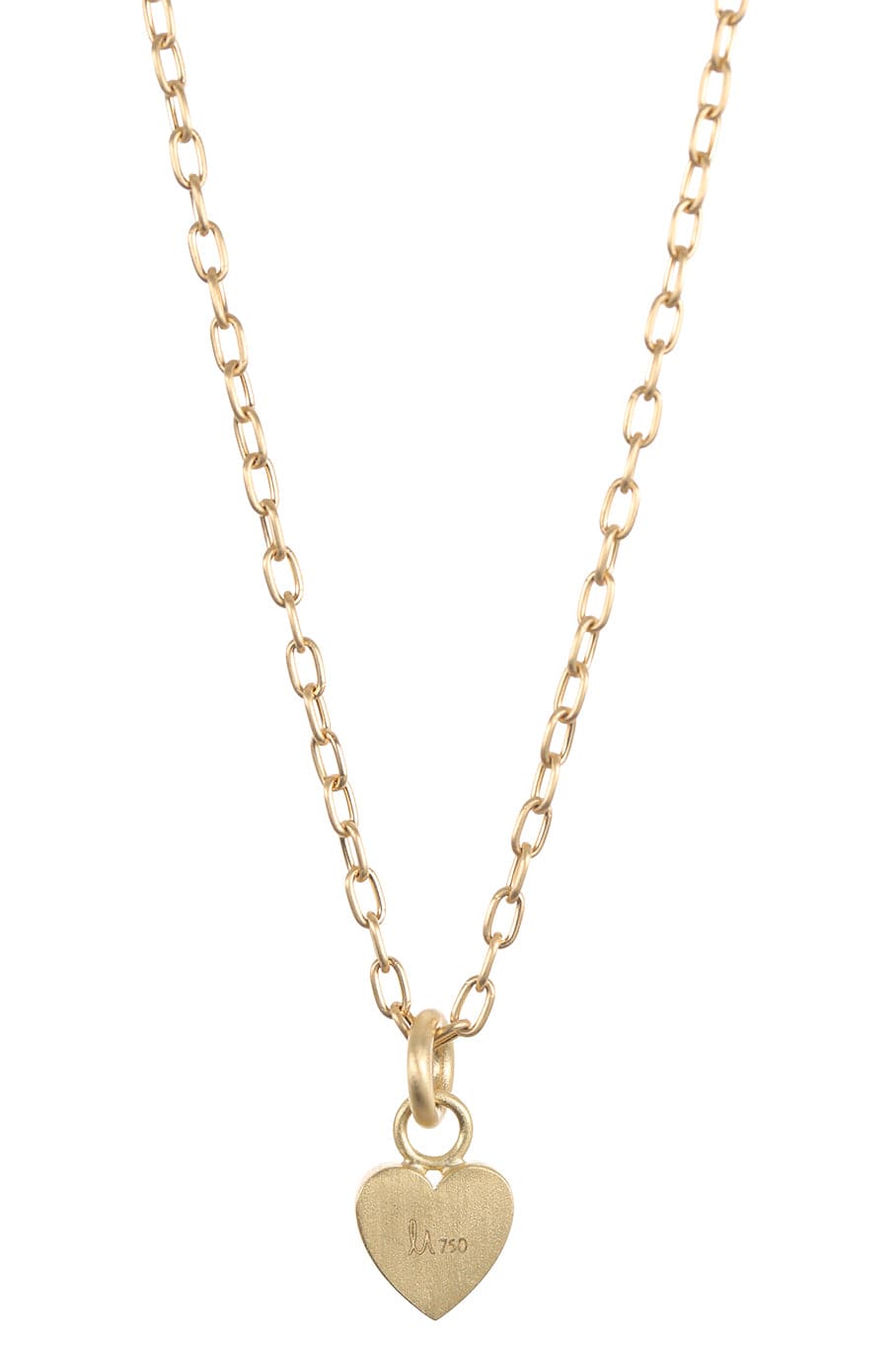 LEIGH MAXWELL-Mini Orange Sapphire Heart Necklace-YELLOW GOLD