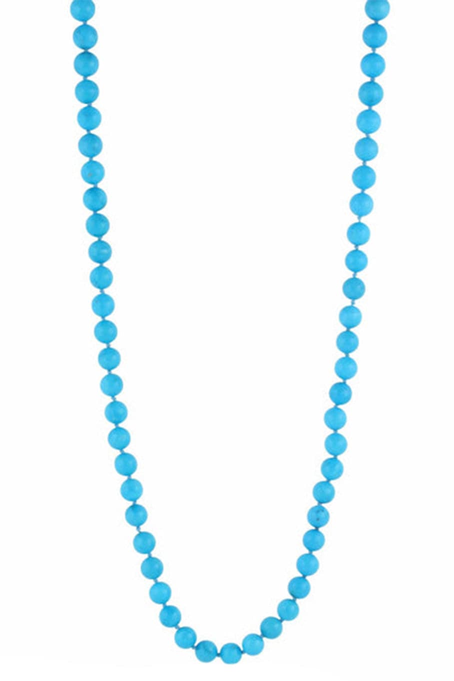 LEIGH MAXWELL-Sleeping Beauty Turquoise Bead Necklace-YELLOW GOLD
