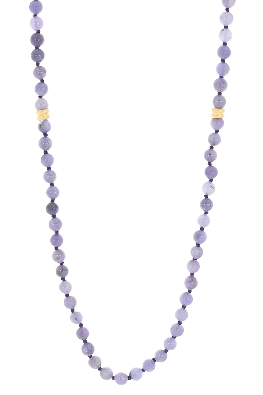 LEIGH MAXWELL-Tanzanite Bead Necklace-YELLOW GOLD