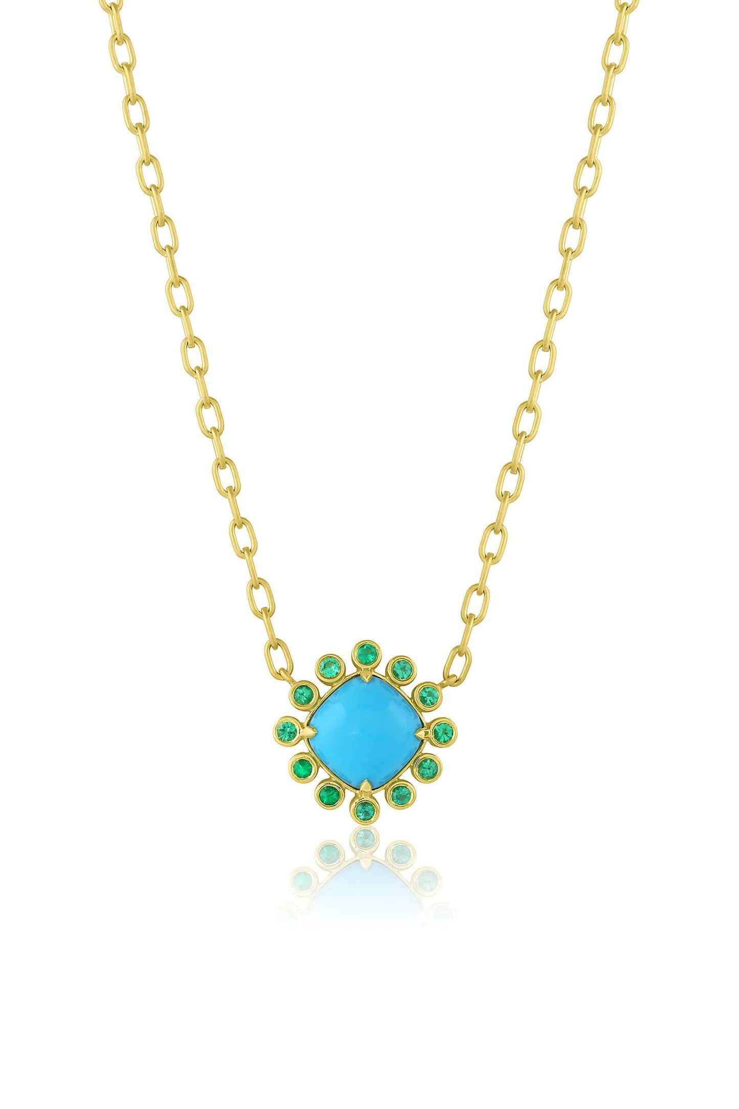 LEIGH MAXWELL-Turquoise Colors Necklace-YELLOW GOLD