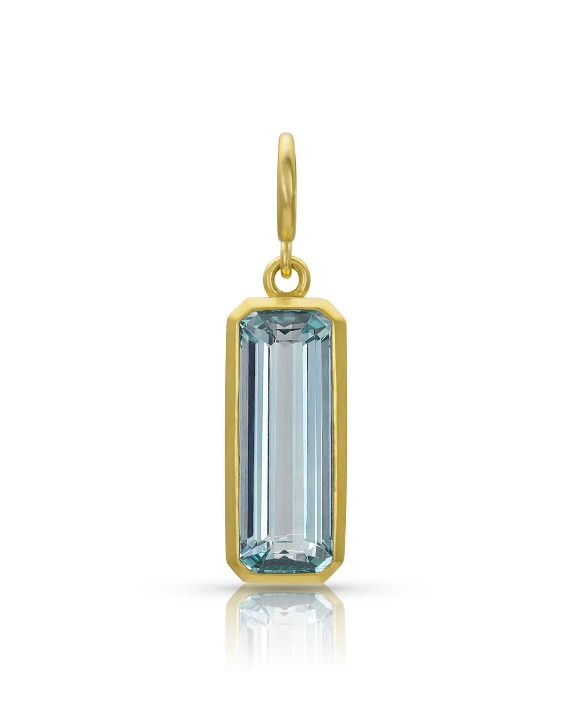 LEIGH MAXWELL-Aquamarine Bar Pendant-YELLOW GOLD