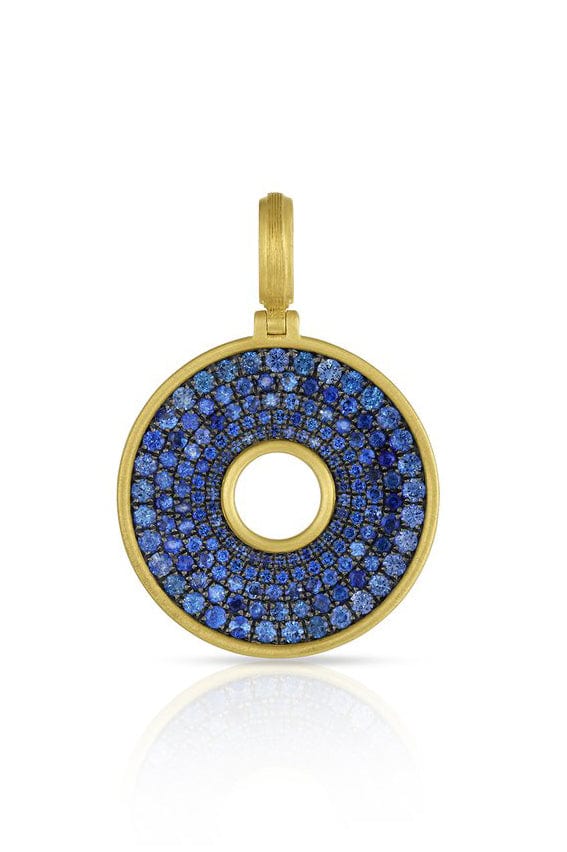 LEIGH MAXWELL-Blue Sapphire Amani Pendant-YELLOW GOLD