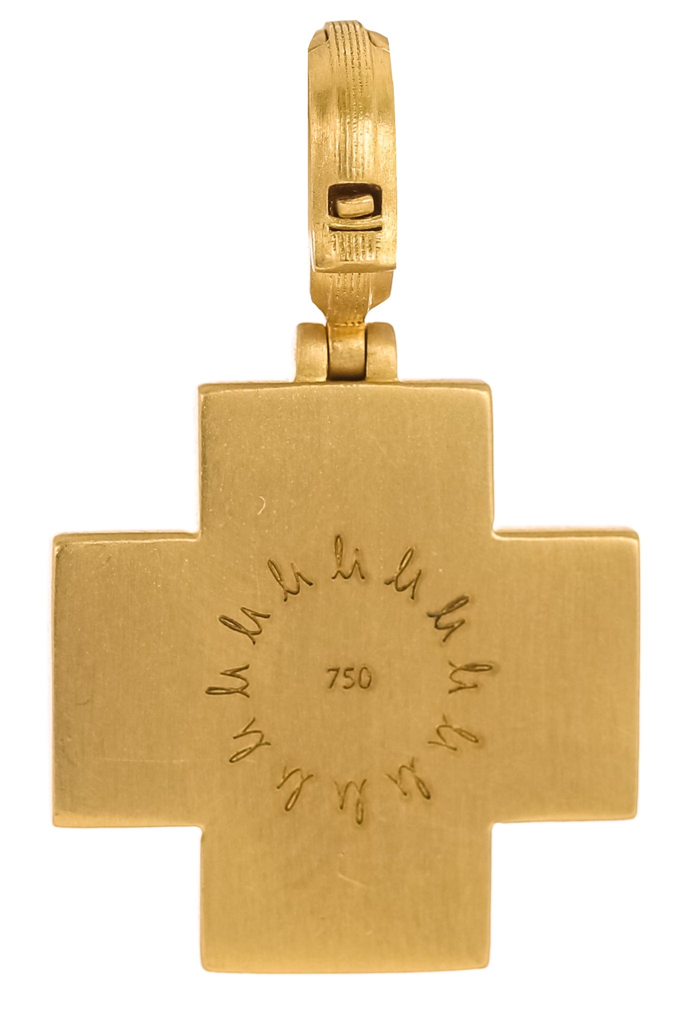 LEIGH MAXWELL-Blue Sapphire Cross Pendant-YELLOW GOLD