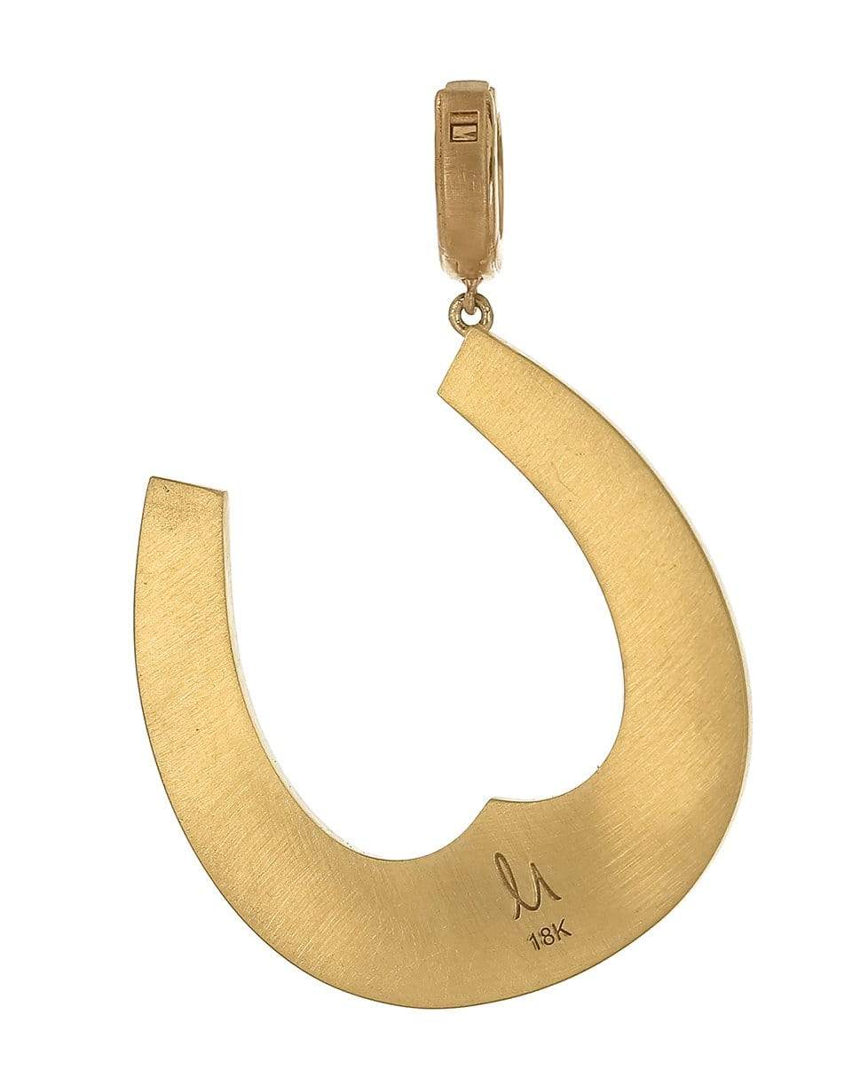 LEIGH MAXWELL-Diamond Horseshoe Pendant-YELLOW GOLD