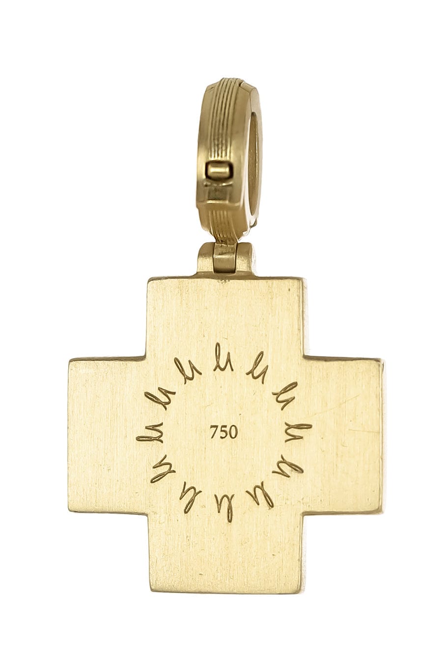 LEIGH MAXWELL-Diamond Pave Cross Pendant-YELLOW GOLD