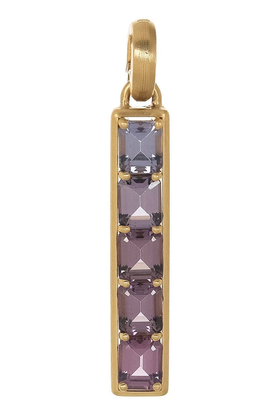 LEIGH MAXWELL-Lavender Spinel Bar Pendant-YELLOW GOLD