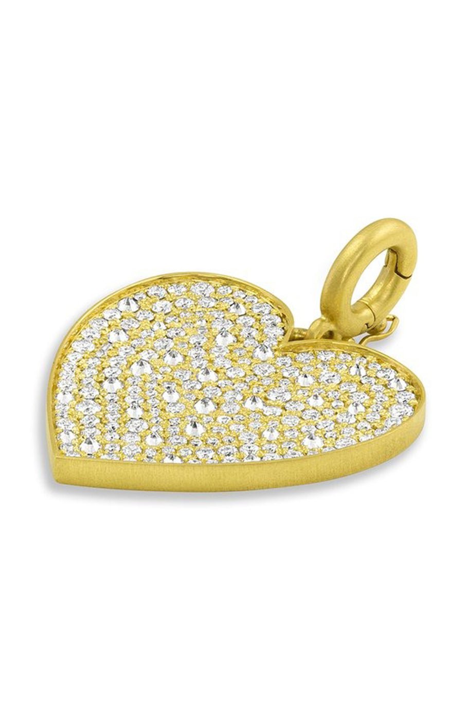 LEIGH MAXWELL-Medium Diamond Heart Pendant-YELLOW GOLD