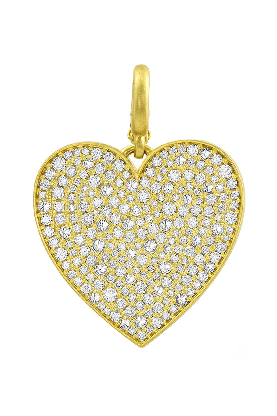LEIGH MAXWELL-Medium Diamond Heart Pendant-YELLOW GOLD