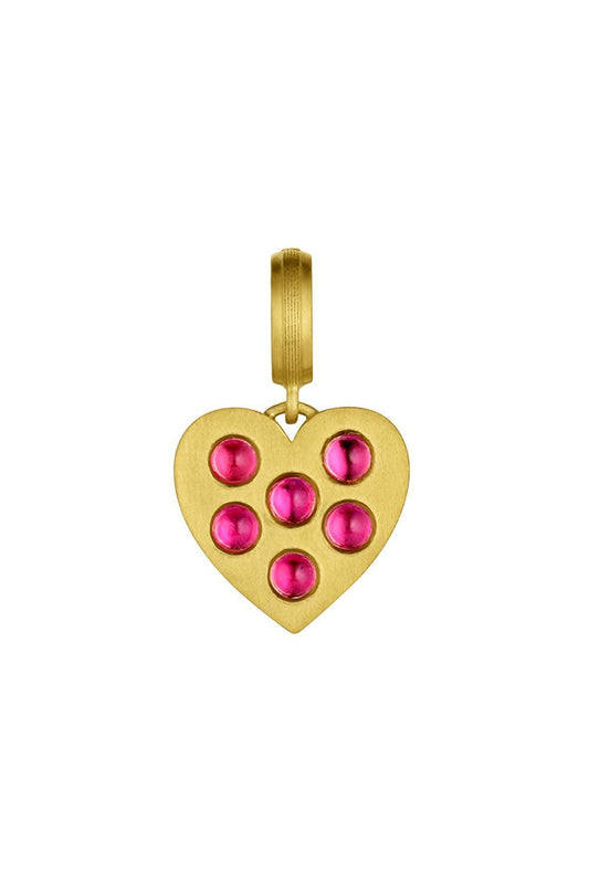 Pink Sapphire Small Heart Pendant-YELLOW GOLD-JEWELRYFINE JEWELPENDANT-LEIGH MAXWELL