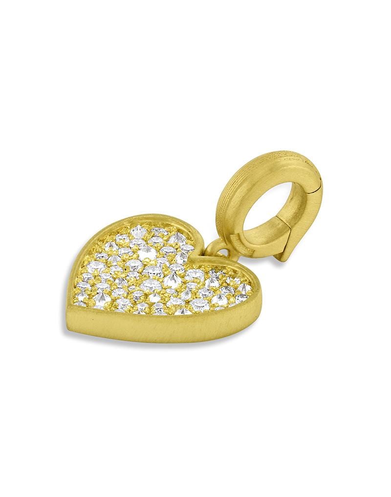 LEIGH MAXWELL-Small Heart Diamond Pendant-YELLOW GOLD