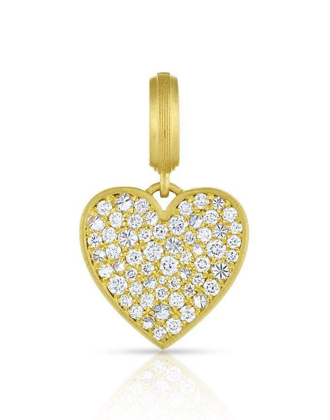 LEIGH MAXWELL-Small Heart Diamond Pendant-YELLOW GOLD