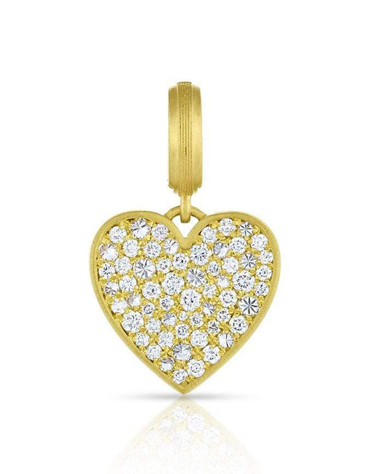 LEIGH MAXWELL-Small Heart Diamond Pendant-YELLOW GOLD