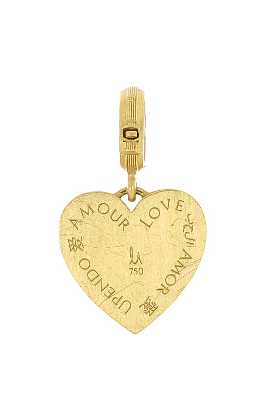 LEIGH MAXWELL-Small Ruby Heart Pendant-YELLOW GOLD