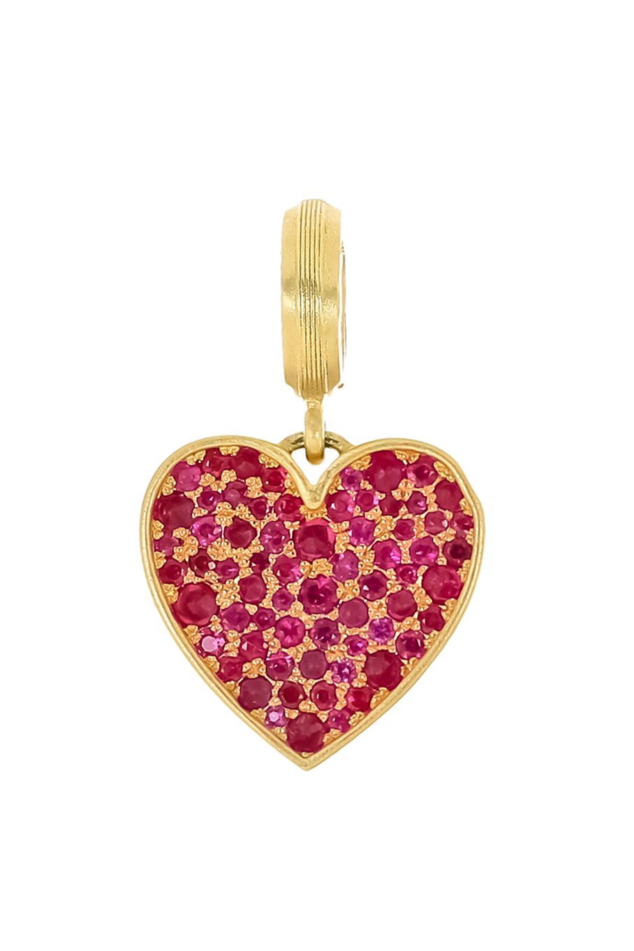 LEIGH MAXWELL-Small Ruby Heart Pendant-YELLOW GOLD