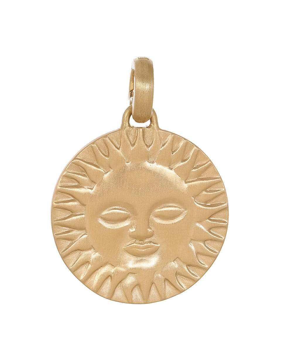 LEIGH MAXWELL-Sun Pendant with Reverse Engraving-YELLOW GOLD