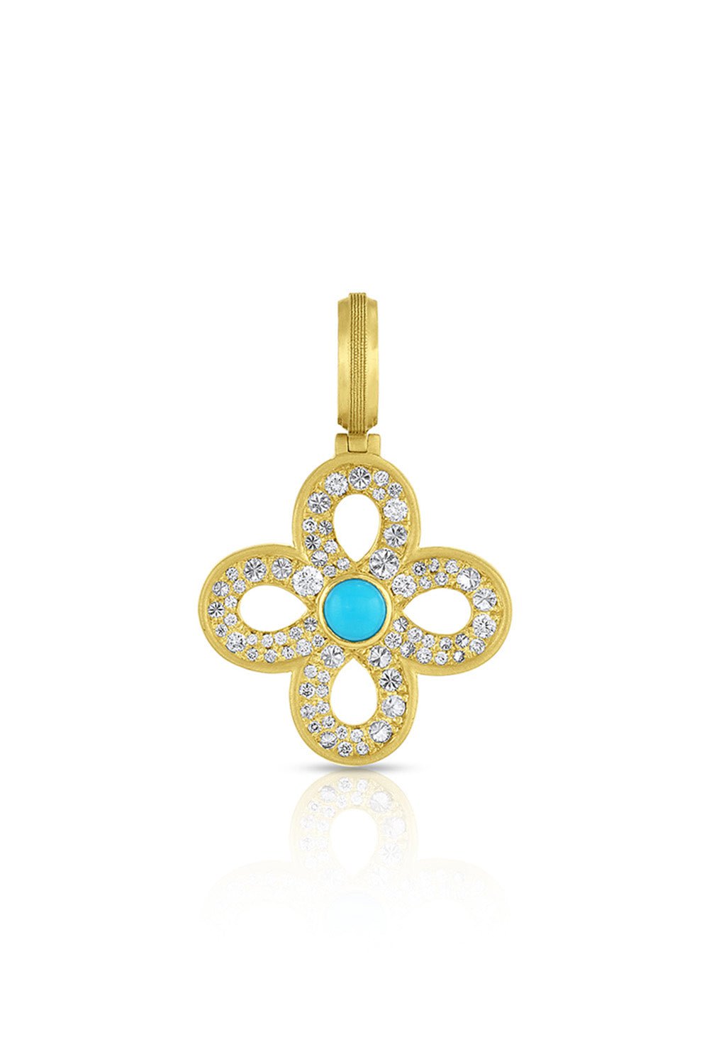 LEIGH MAXWELL-Four Leaf Clover Pendant-YELLOW GOLD