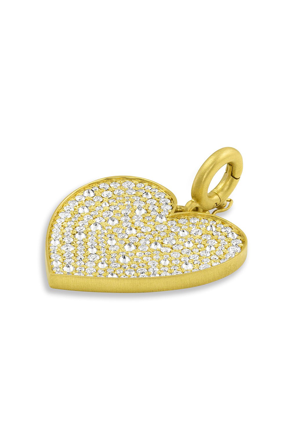 LEIGH MAXWELL-Large Diamond Heart Pendant-YELLOW GOLD