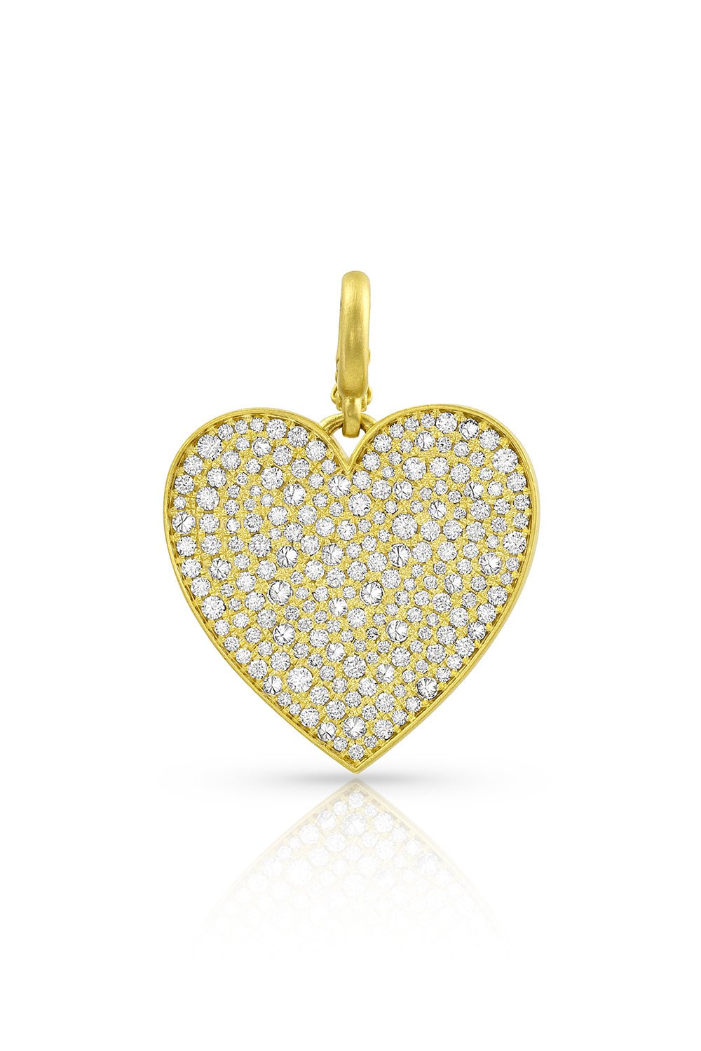 LEIGH MAXWELL-Large Diamond Heart Pendant-YELLOW GOLD