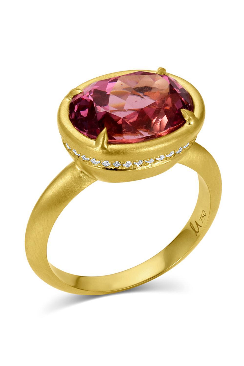 Lotus Garnet Bijou Ring-YELLOW GOLD-7-JEWELRYFINE JEWELRING-LEIGH MAXWELL
