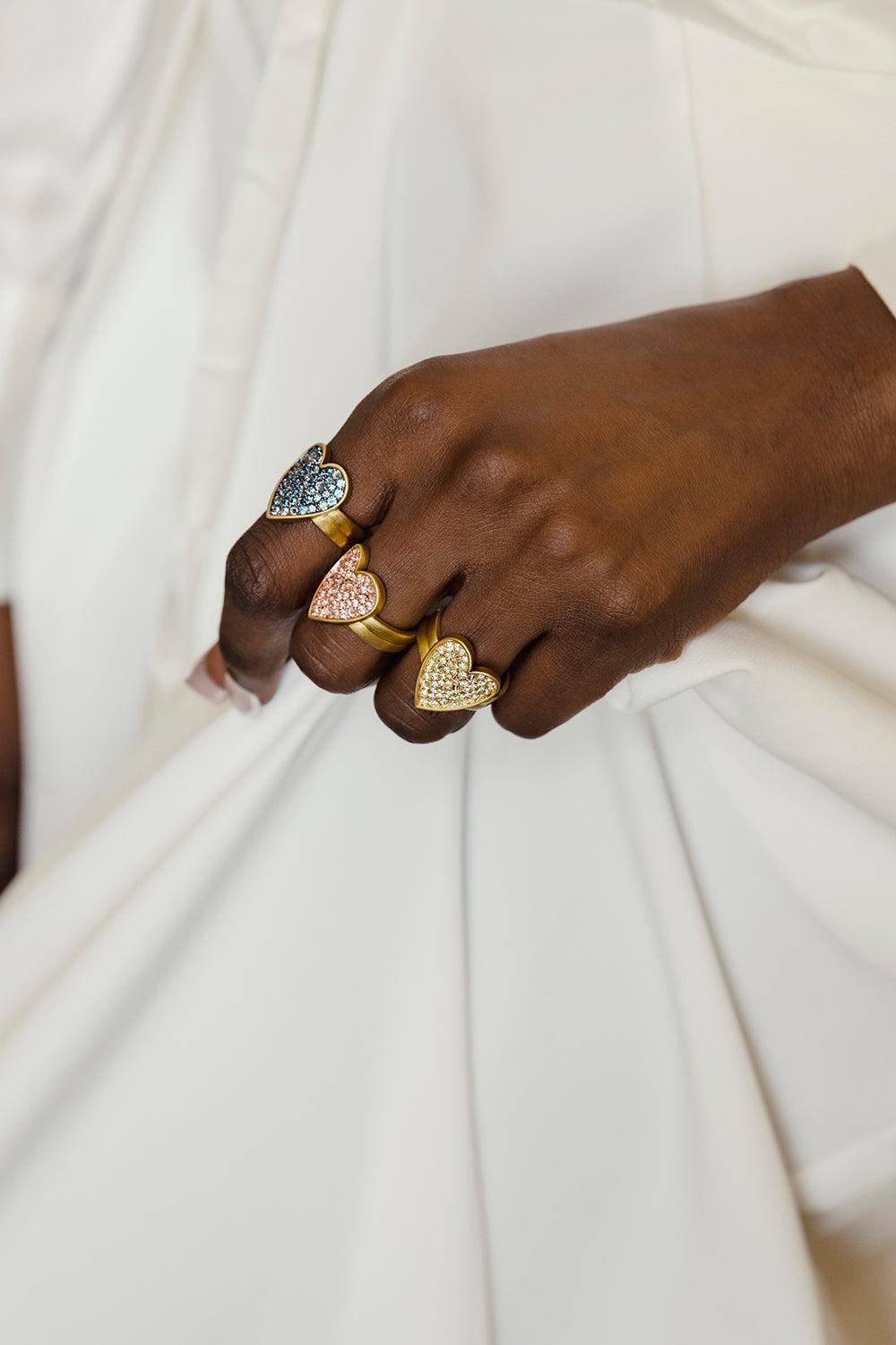 Pink Sapphire Heart Ring-YELLOW GOLD-7-JEWELRYFINE JEWELRING-LEIGH MAXWELL