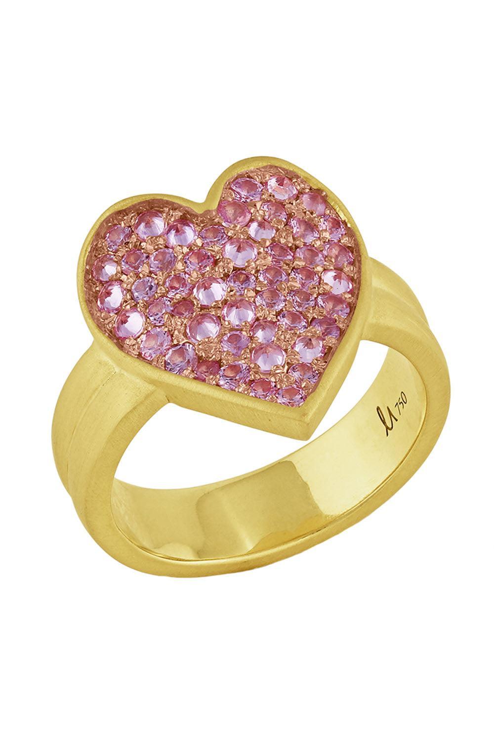 Pink Sapphire Heart Ring-YELLOW GOLD-7-JEWELRYFINE JEWELRING-LEIGH MAXWELL