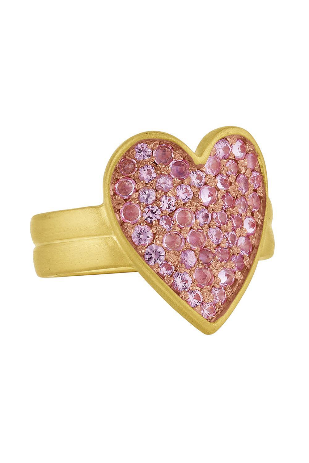 Pink Sapphire Heart Ring-YELLOW GOLD-7-JEWELRYFINE JEWELRING-LEIGH MAXWELL