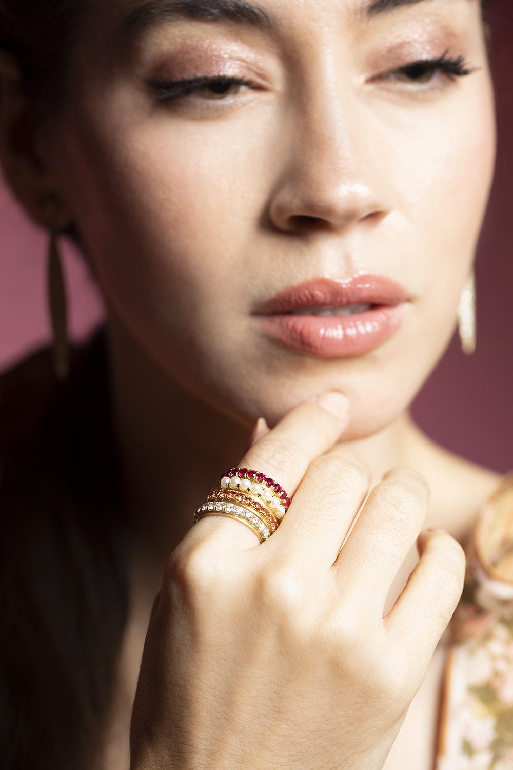 LEIGH MAXWELL-Ruby Edged Eternity Band-YELLOW GOLD