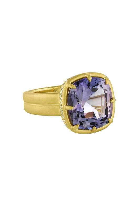 Diamond Tanzanite 8 Prong Ring