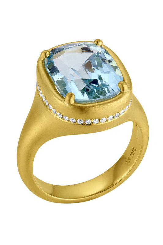 Aquamarine Bijou Ring-YELLOW GOLD-7.5-JEWELRYFINE JEWELRING-LEIGH MAXWELL
