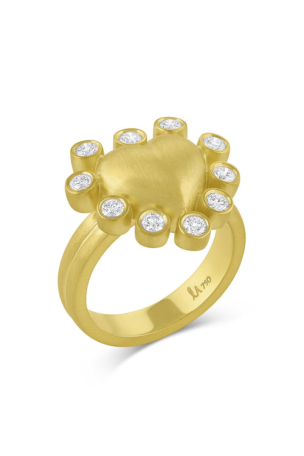 LEIGH MAXWELL-Essential Colors Heart Ring-YELLOW GOLD