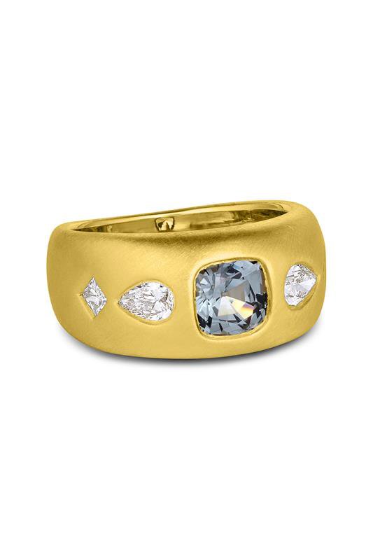 LEIGH MAXWELL-Grey Spinel Diamond Tilly Ring-YELLOW GOLD