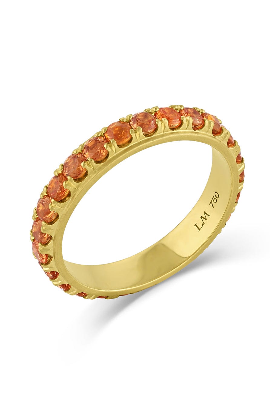 LEIGH MAXWELL-Orange Sapphire Edged Eternity Band-YELLOW GOLD