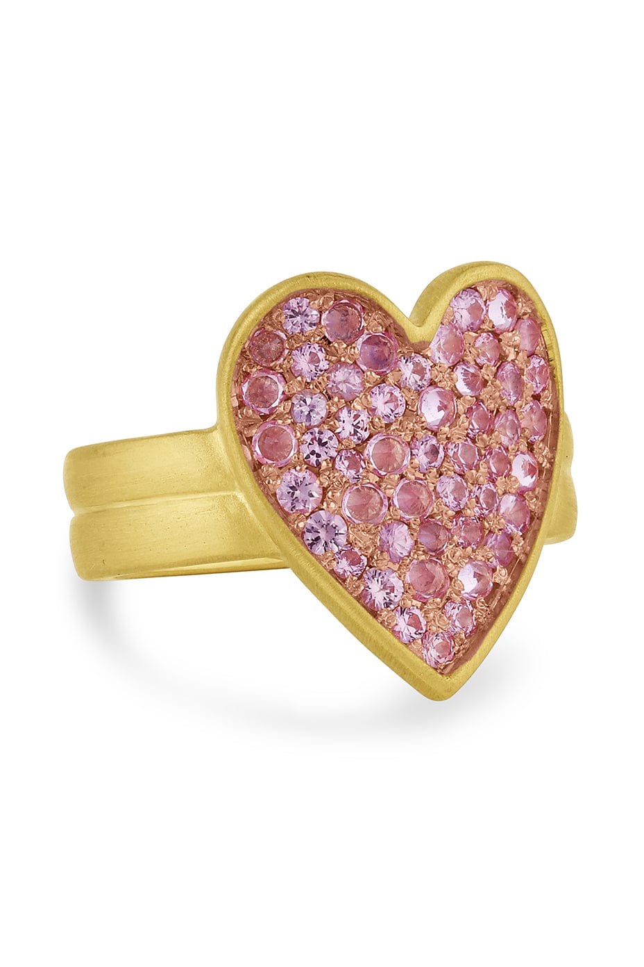 LEIGH MAXWELL-Pink Sapphire Heart Ring-YELLOW GOLD