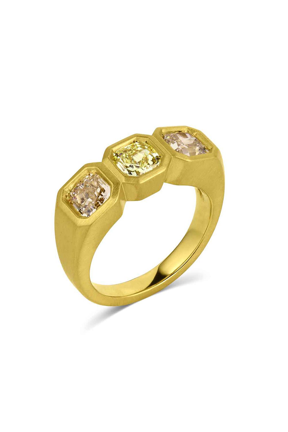 LEIGH MAXWELL-Fancy Three Stone Ring-YELLOW GOLD