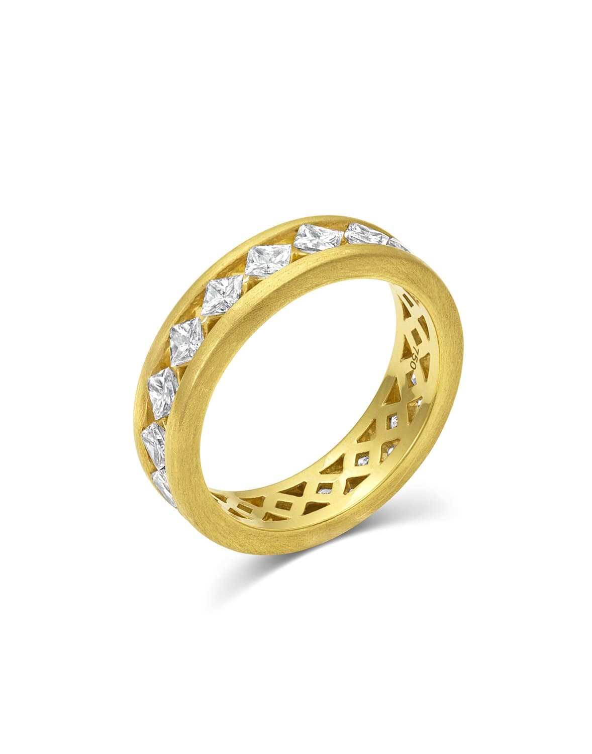 LEIGH MAXWELL-Ameerah Princess Cut Diamond Band-YELLOW GOLD
