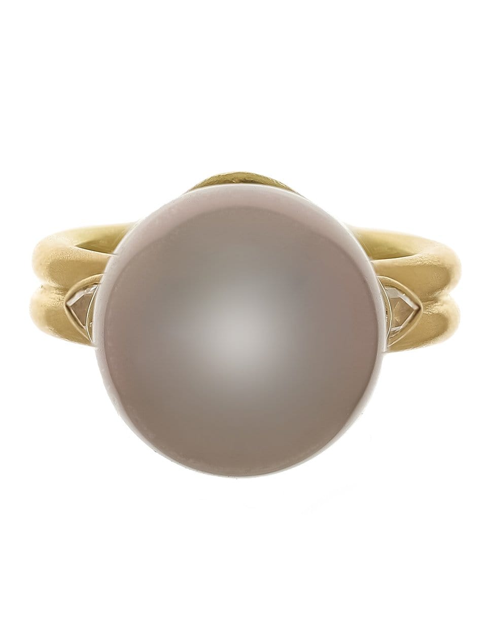 LEIGH MAXWELL-Tahitian Pearl and Diamond Ring-YELLOW GOLD