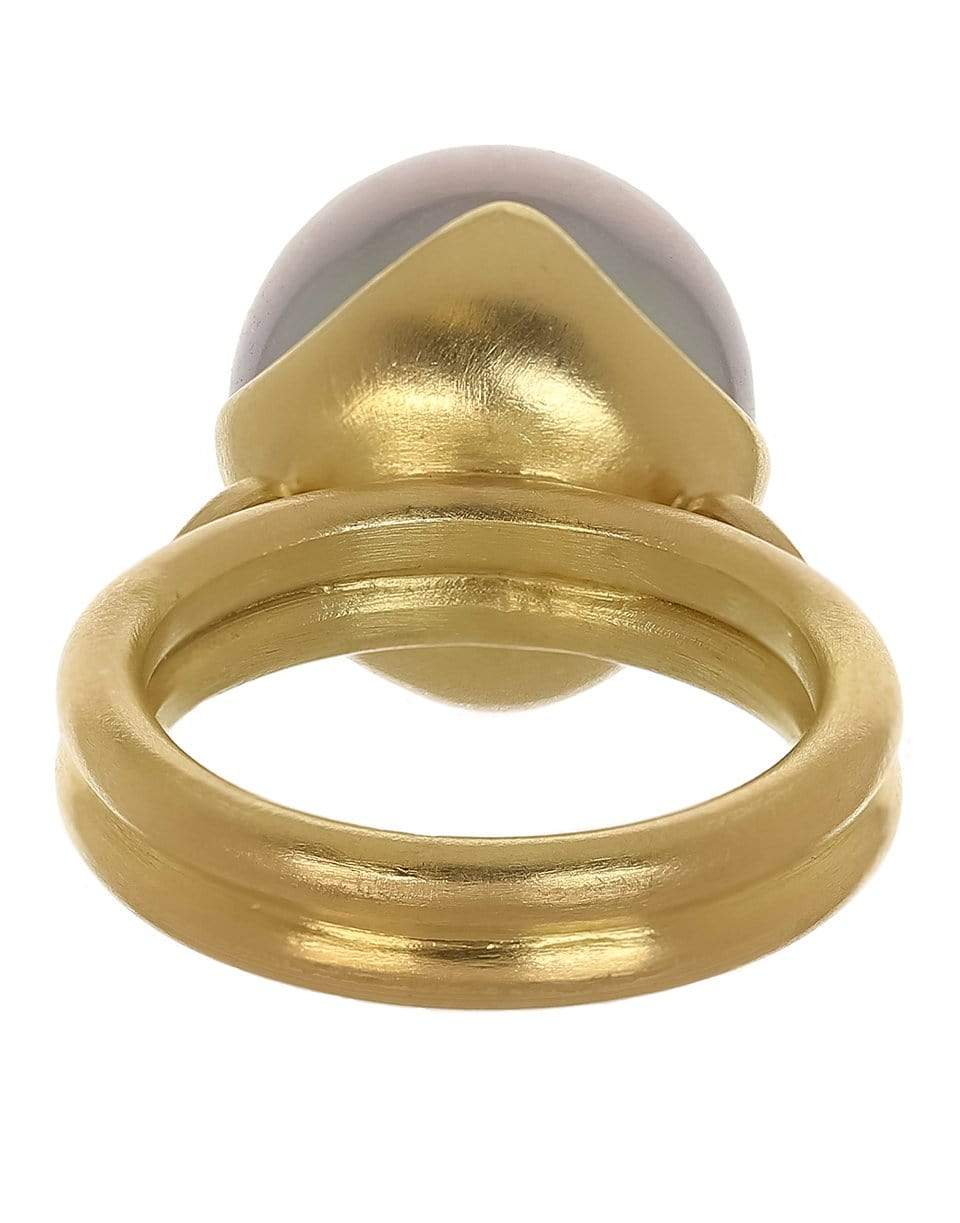 LEIGH MAXWELL-Tahitian Pearl and Diamond Ring-YELLOW GOLD