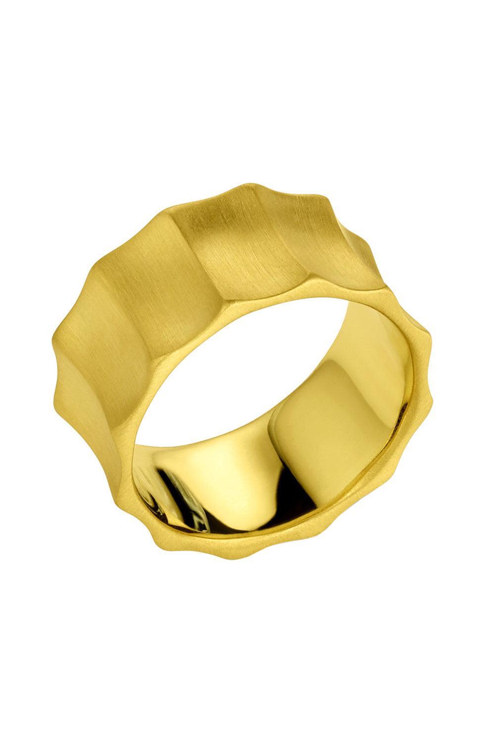 Wide Horizontal Wave Band Ring-YELLOW GOLD-8-JEWELRYFINE JEWELRING-LEIGH MAXWELL