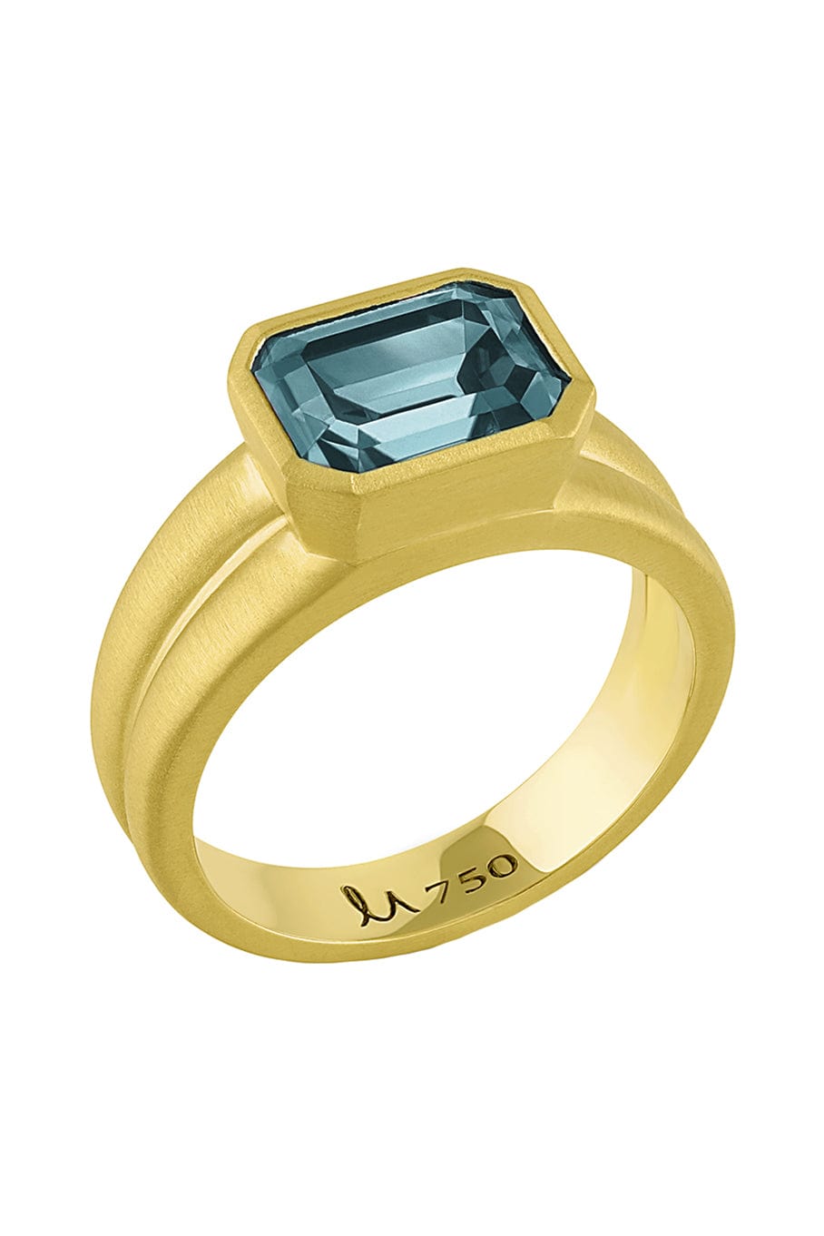 LEIGH MAXWELL-East/West Sapphire Ring-YELLOW GOLD