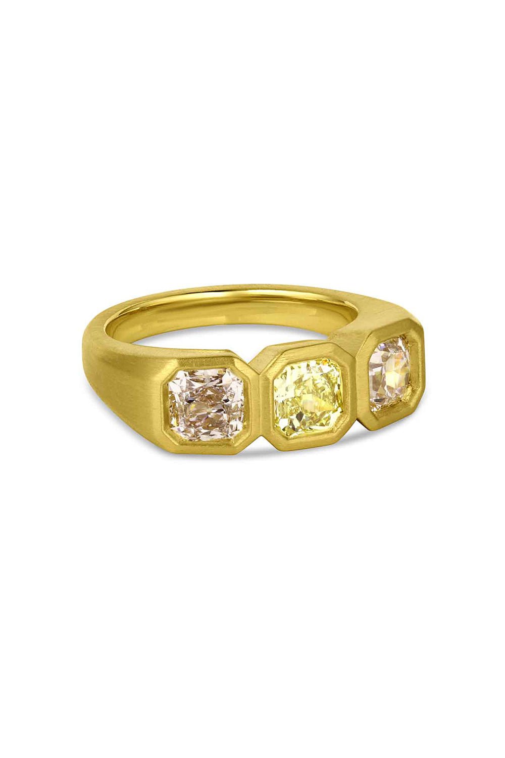 LEIGH MAXWELL-Fancy Three Stone Ring-YELLOW GOLD