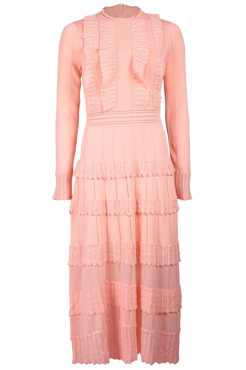 LELA ROSE-Long Sleeve Midi Dress - Petal-