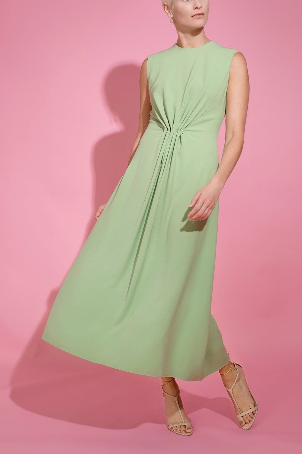 LELA ROSE-Pearl Detail Midi Dress-
