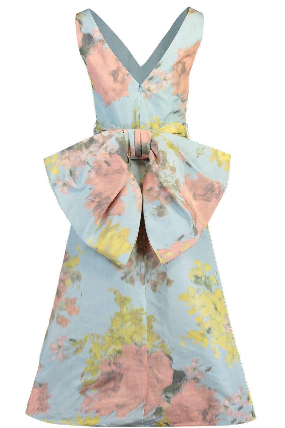 LELA ROSE-V Neck Bow Detail Dress-
